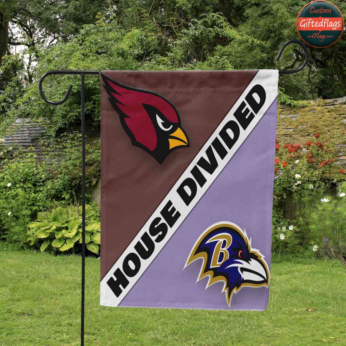 Arizona Cardinals vs. Baltimore Ravens House Divided Flag, Cardinals House Divided Flag