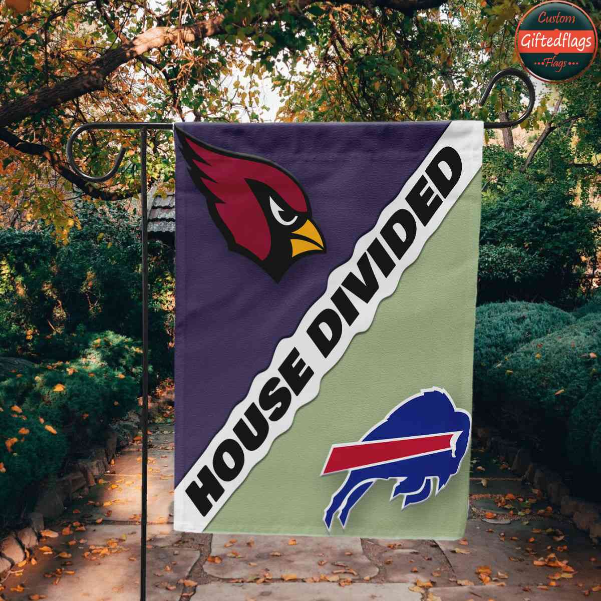 Arizona Cardinals vs. Buffalo Bills House Divided Flag, Cardinals House Divided Flag