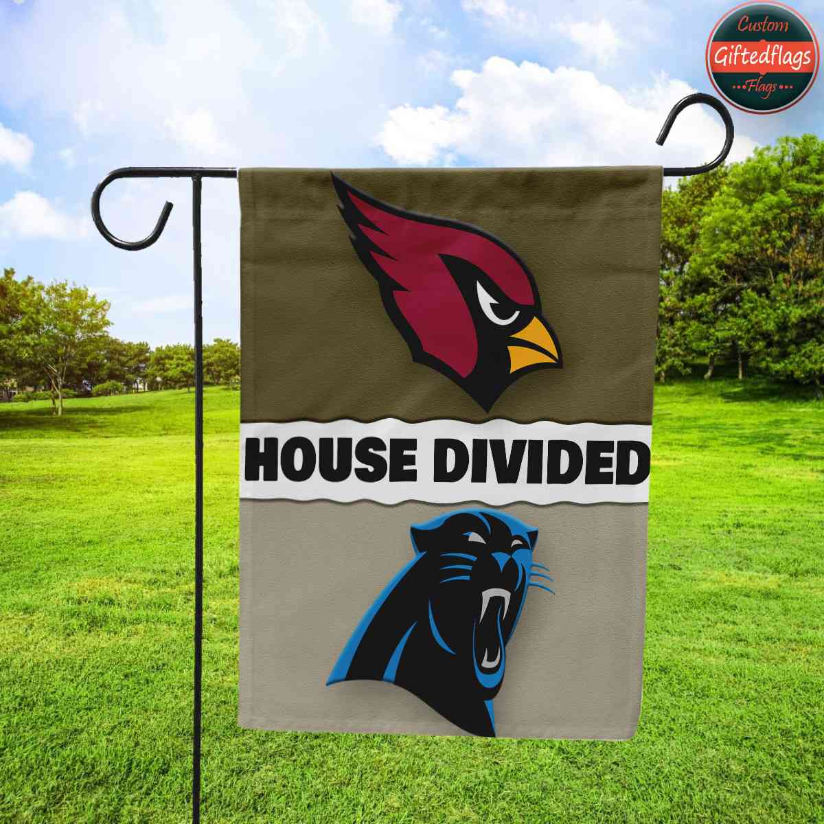 Arizona Cardinals vs. Carolina Panthers House Divided Flag, Cardinals House Divided Flag