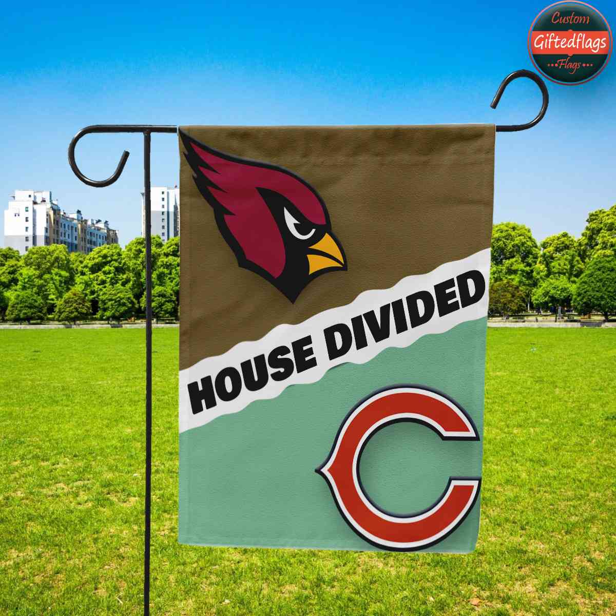 Arizona Cardinals vs. Chicago Bears House Divided Flag, Cardinals House Divided Flag