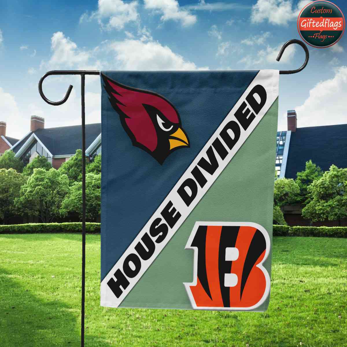 Arizona Cardinals vs. Cincinnati Bengals House Divided Flag, Cardinals House Divided Flag