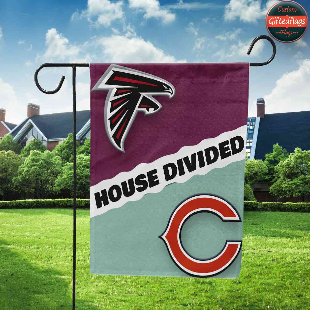 Atlanta Falcons vs. Chicago Bears House Divided Flag, Falcons House Divided Flag