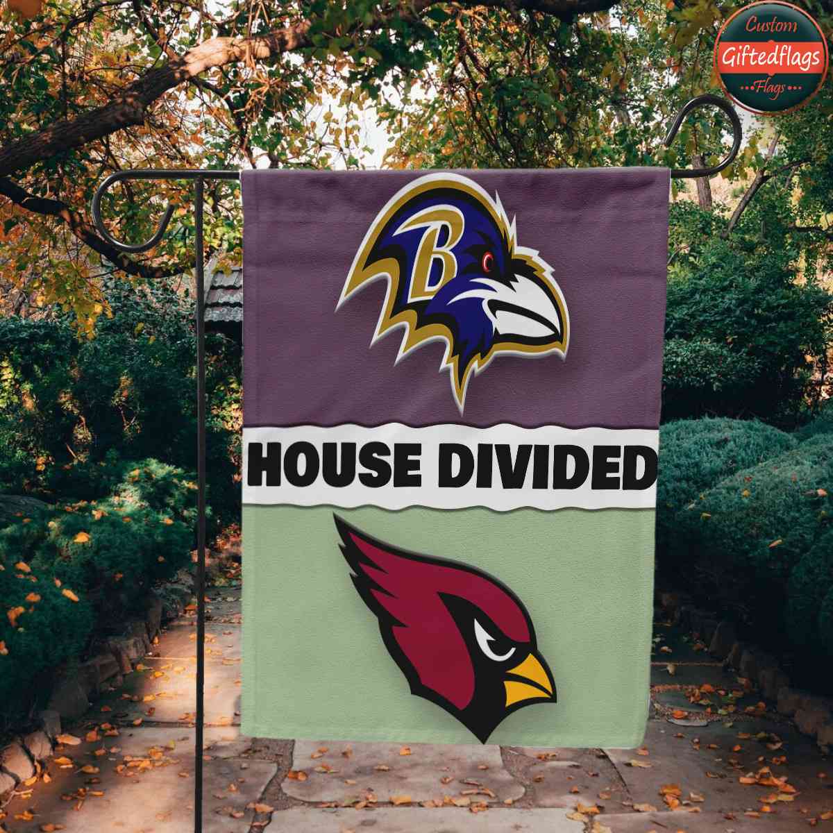 Baltimore Ravens vs. Arizona Cardinals House Divided Flag, Ravens House Divided Flag