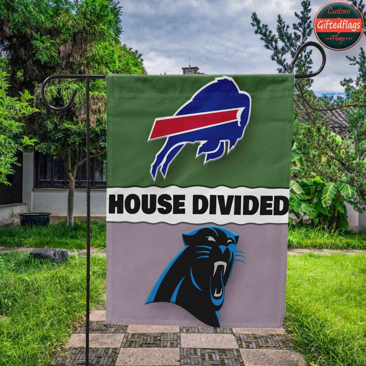 Buffalo Bills vs. Carolina Panthers House Divided Flag, Bills House Divided Flag