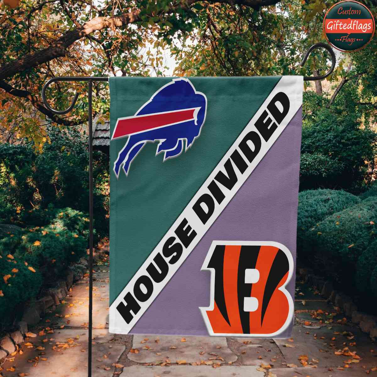 Buffalo Bills vs. Cincinnati Bengals House Divided Flag, Bills House Divided Flag
