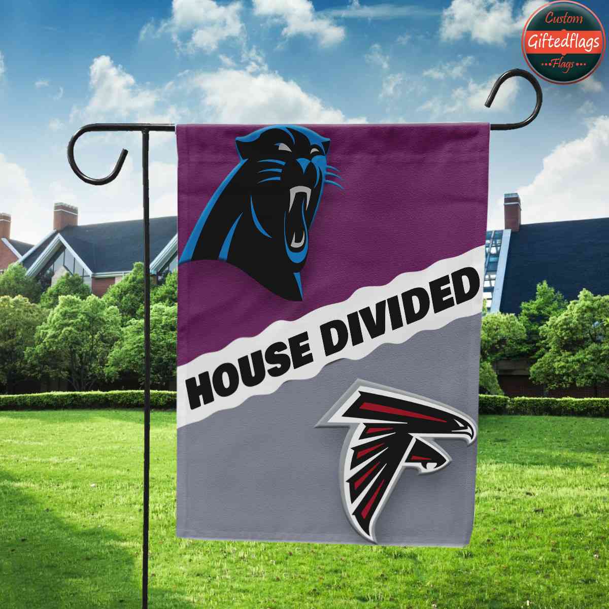 Carolina Panthers vs. Atlanta Falcons House Divided Flag, Panthers House Divided Flag